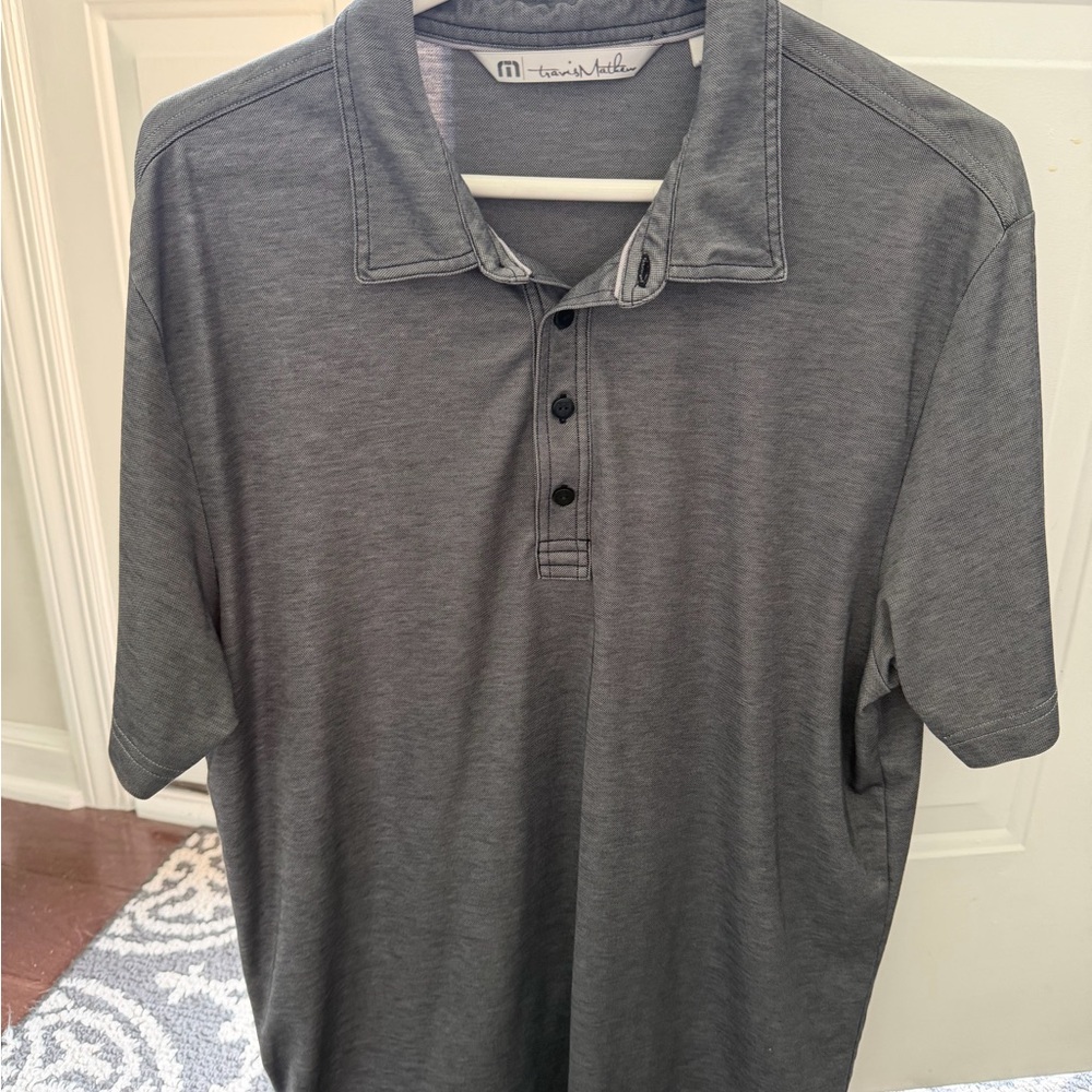Travis Mathew Men’s Gray Button Polo Shirt